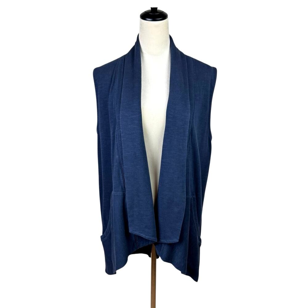 The North Face Womens Navy Open Front Sleeveless Vest Cardigan with Pockets